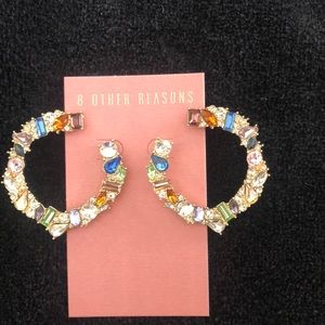 Beautiful colored stone circular earrings